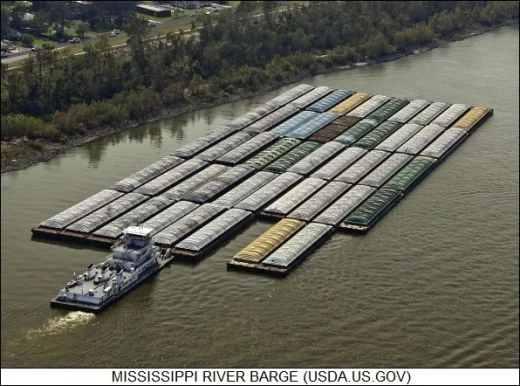 Barges arrayed